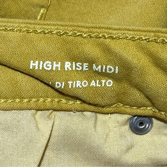 Universal Thread High Rise Midi Shorts Womens Size 2 Mustard Cut Off Denim - Picture 6 of 9